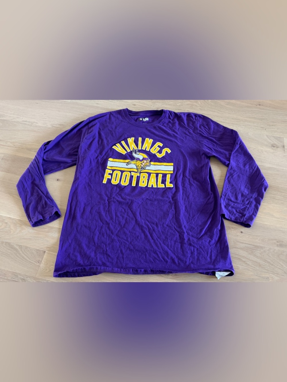 NFL team apparel Minnesota Vikings football long sleeve shirt purple MEN size XL